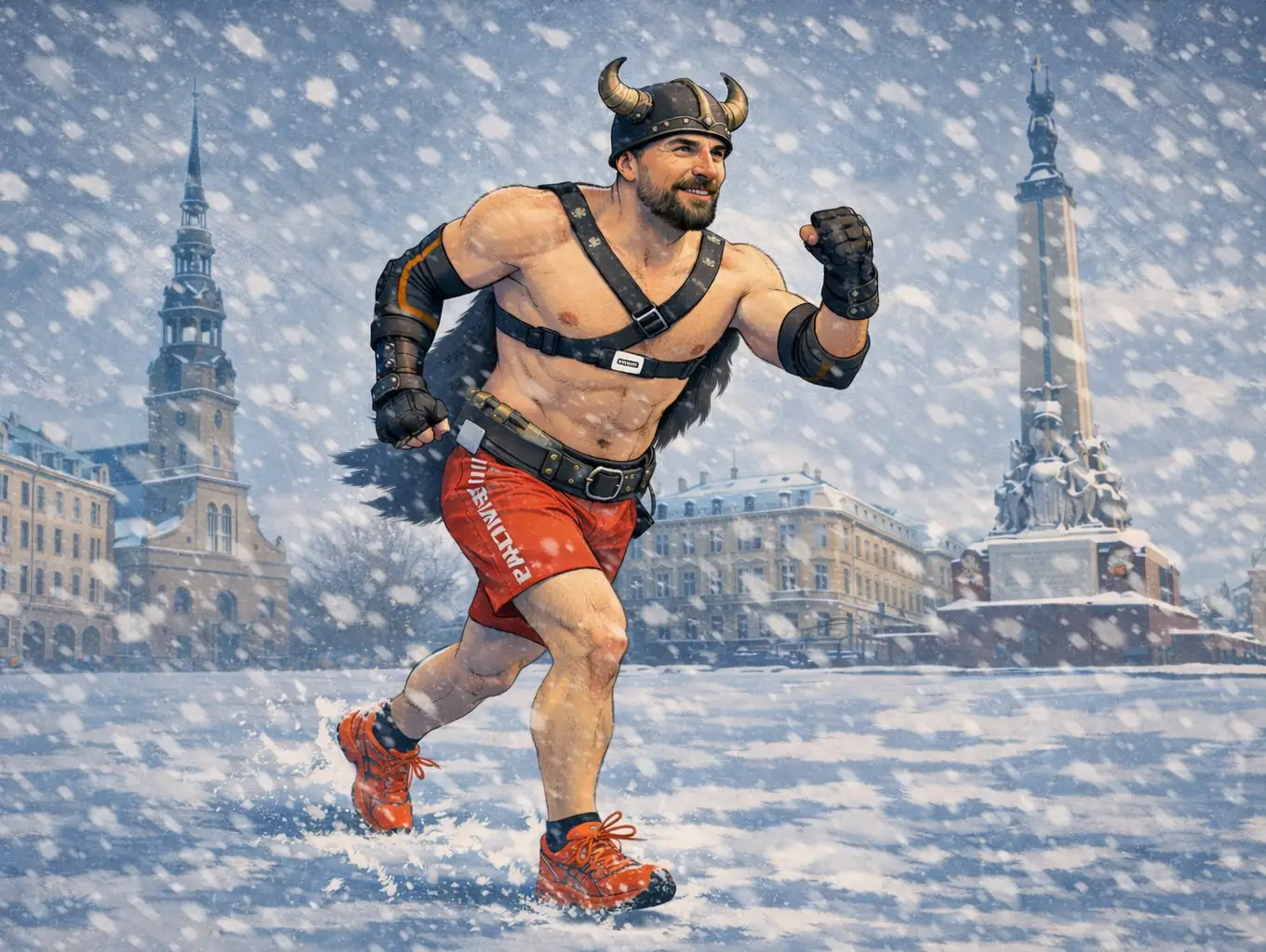 Running 45K in winter, shorts, Riga